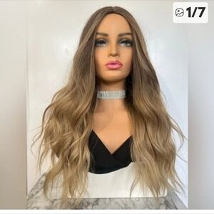 28-in Brown Blonde Balayage Capped Wig